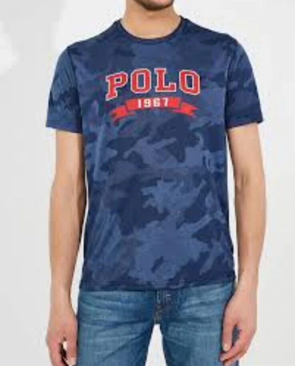 Polo Ralph Lauren Performance T-Shirt Mens 3XB Camo Big Tall Navy Active Casual